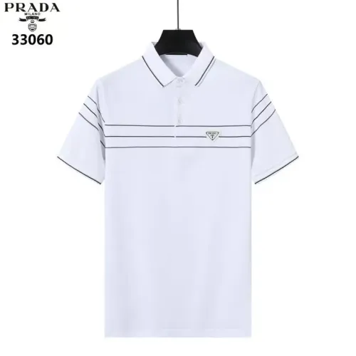 Wholesale Prada T-Shirts Short Sleeved For Men #1411266 $38.00 USD, Wholesale Quality Replica Prada T-Shirts