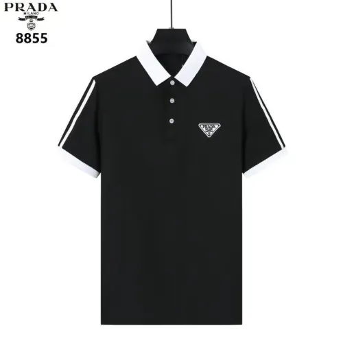 Wholesale Prada T-Shirts Short Sleeved For Men #1411271 $38.00 USD, Wholesale Quality Replica Prada T-Shirts