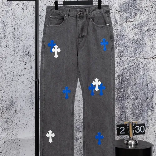 Wholesale Chrome Hearts Jeans For Men #1412466 $64.00 USD, Wholesale Quality Replica Chrome Hearts Jeans