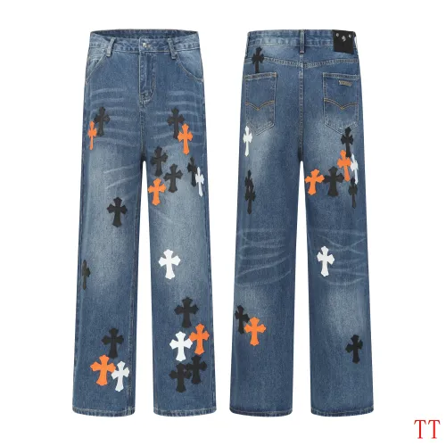Wholesale Chrome Hearts Jeans For Men #1412474 $60.00 USD, Wholesale Quality Replica Chrome Hearts Jeans