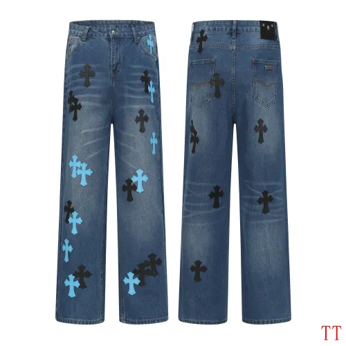 Wholesale Chrome Hearts Jeans For Men #1412475 $60.00 USD, Wholesale Quality Replica Chrome Hearts Jeans