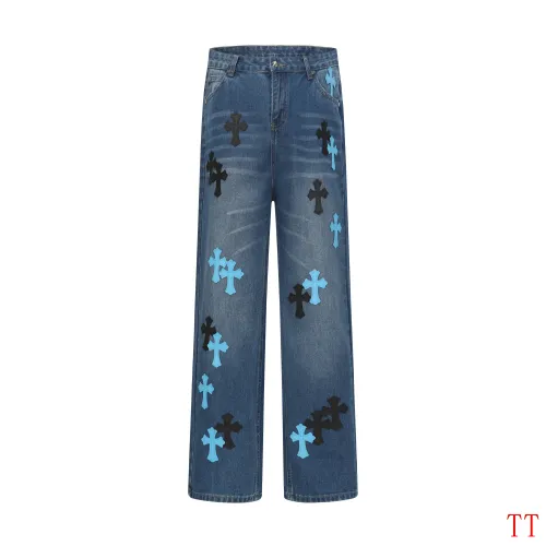 Replica Chrome Hearts Jeans For Men #1412475 $60.00 USD for Wholesale