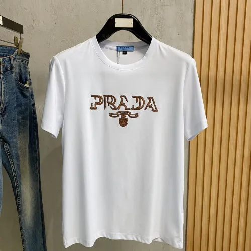 Wholesale Prada T-Shirts Short Sleeved For Men #1412486 $76.00 USD, Wholesale Quality Replica Prada T-Shirts