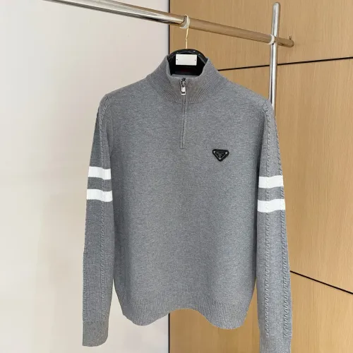 Wholesale Prada Sweaters Long Sleeved For Men #1412769 $92.00 USD, Wholesale Quality Replica Prada Sweaters
