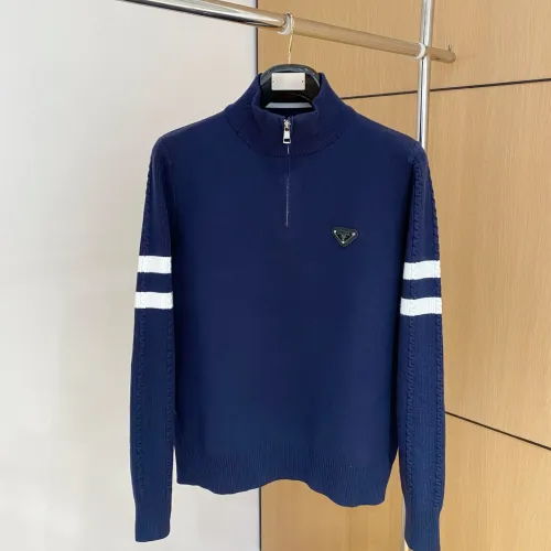 Wholesale Prada Sweaters Long Sleeved For Men #1412770 $92.00 USD, Wholesale Quality Replica Prada Sweaters
