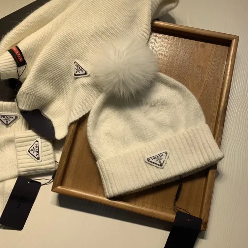 Replica Prada Hat and Scarf and Glove Set #1413070 $76.00 USD for Wholesale