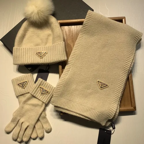 Wholesale Prada Hat and Scarf and Glove Set #1413071 $76.00 USD, Wholesale Quality Replica Prada Hat and Scarf and Glove Set