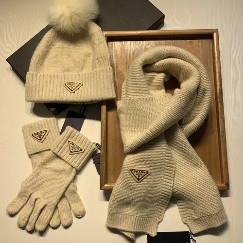 Replica Prada Hat and Scarf and Glove Set #1413071 $76.00 USD for Wholesale