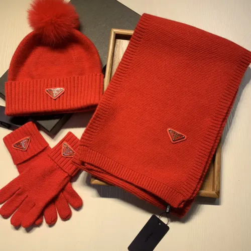 Wholesale Prada Hat and Scarf and Glove Set #1413072 $76.00 USD, Wholesale Quality Replica Prada Hat and Scarf and Glove Set