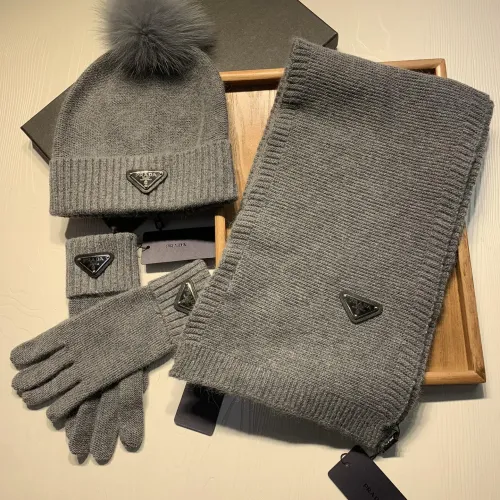 Wholesale Prada Hat and Scarf and Glove Set #1413073 $76.00 USD, Wholesale Quality Replica Prada Hat and Scarf and Glove Set