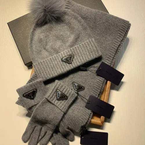 Replica Prada Hat and Scarf and Glove Set #1413073 $76.00 USD for Wholesale
