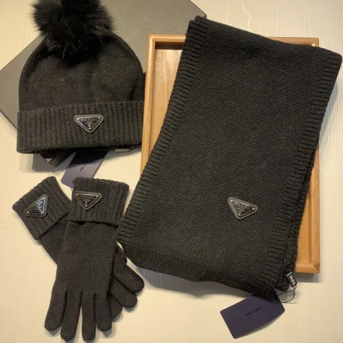 Wholesale Prada Hat and Scarf and Glove Set #1413074 $76.00 USD, Wholesale Quality Replica Prada Hat and Scarf and Glove Set