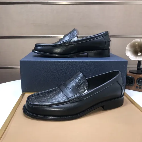 Replica Christian Dior Leather Shoes For Men #1415800 $100.00 USD for Wholesale