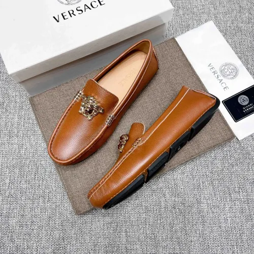 Wholesale Versace Leather Shoes For Men #1416054 $85.00 USD, Wholesale Quality Replica Versace Leather Shoes