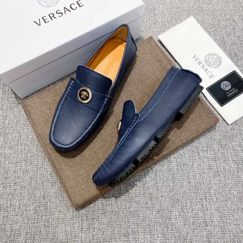 Wholesale Versace Leather Shoes For Men #1416055 $85.00 USD, Wholesale Quality Replica Versace Leather Shoes