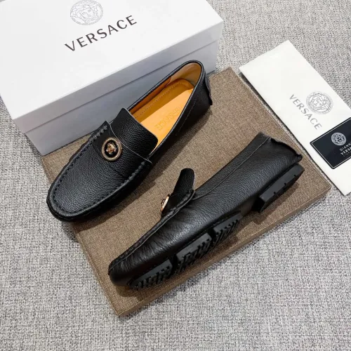 Wholesale Versace Leather Shoes For Men #1416056 $85.00 USD, Wholesale Quality Replica Versace Leather Shoes