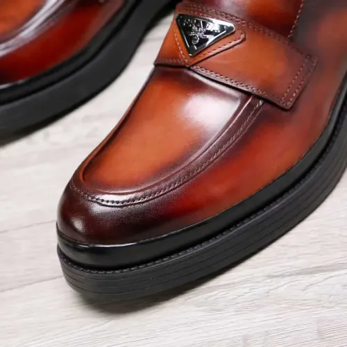 Replica Prada Leather Shoes For Men #1416115 $100.00 USD for Wholesale
