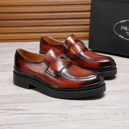 Replica Prada Leather Shoes For Men #1416115 $100.00 USD for Wholesale