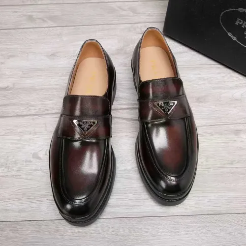 Replica Prada Leather Shoes For Men #1416116 $100.00 USD for Wholesale