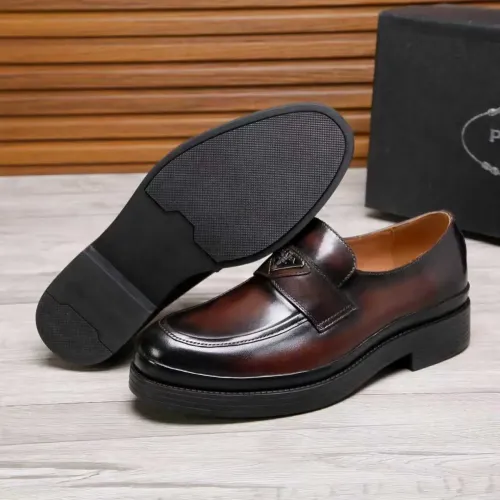 Replica Prada Leather Shoes For Men #1416116 $100.00 USD for Wholesale