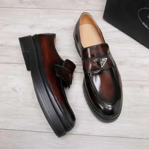 Replica Prada Leather Shoes For Men #1416116 $100.00 USD for Wholesale
