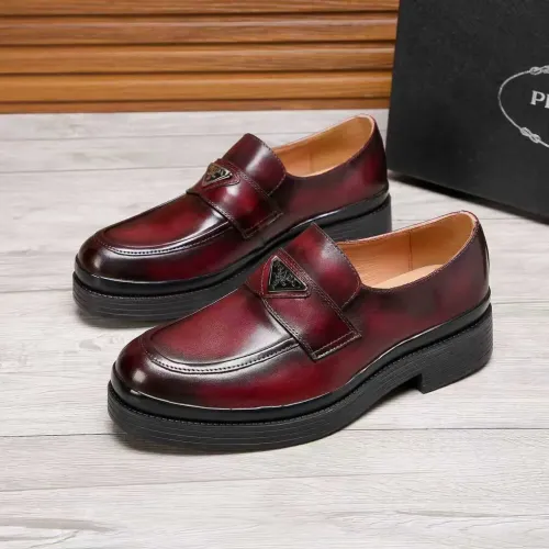 Wholesale Prada Leather Shoes For Men #1416117 $100.00 USD, Wholesale Quality Replica Prada Leather Shoes