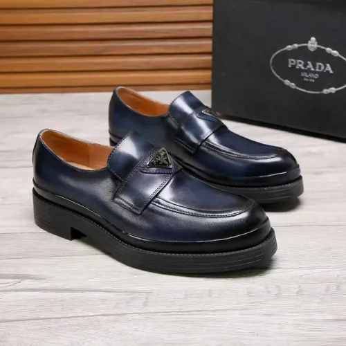 Replica Prada Leather Shoes For Men #1416118 $100.00 USD for Wholesale