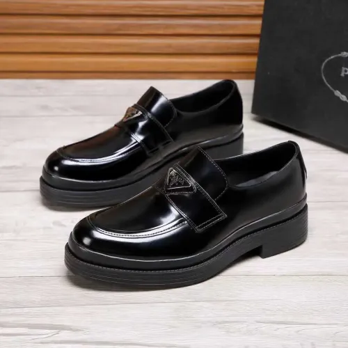 Wholesale Prada Leather Shoes For Men #1416120 $100.00 USD, Wholesale Quality Replica Prada Leather Shoes