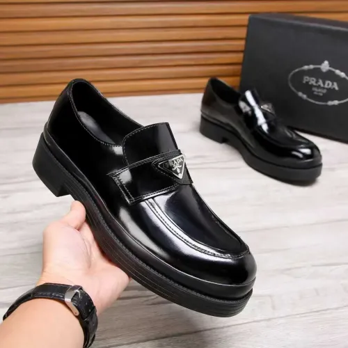 Replica Prada Leather Shoes For Men #1416120 $100.00 USD for Wholesale