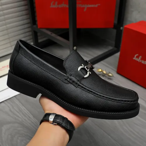 Replica Salvatore Ferragamo Leather Shoes For Men #1416444 $98.00 USD for Wholesale
