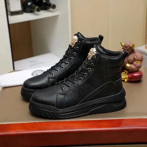 Wholesale Versace High Tops Shoes For Men #1416496 $85.00 USD, Wholesale Quality Replica Versace High Tops Shoes