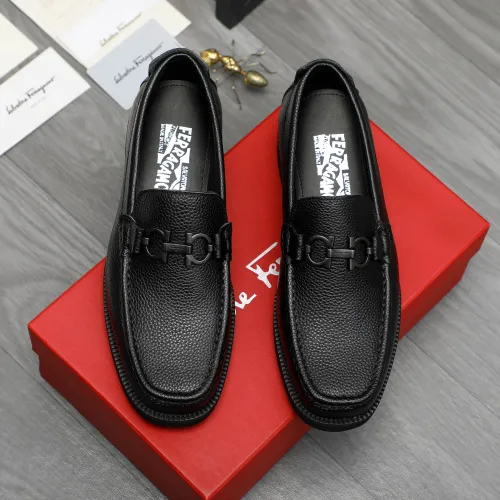 Replica Salvatore Ferragamo Leather Shoes For Men #1416537 $96.00 USD for Wholesale