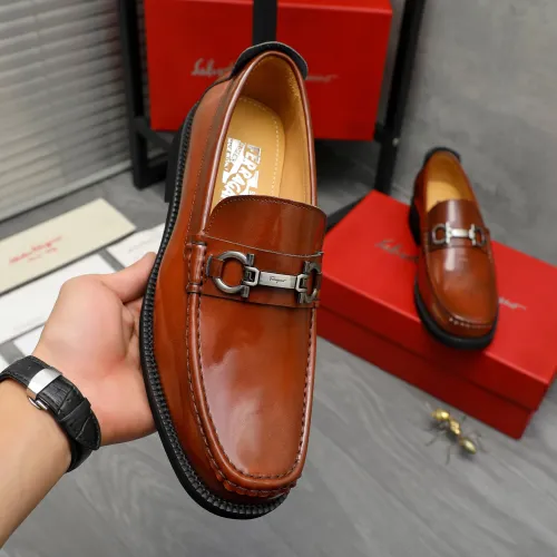 Replica Salvatore Ferragamo Leather Shoes For Men #1416541 $96.00 USD for Wholesale