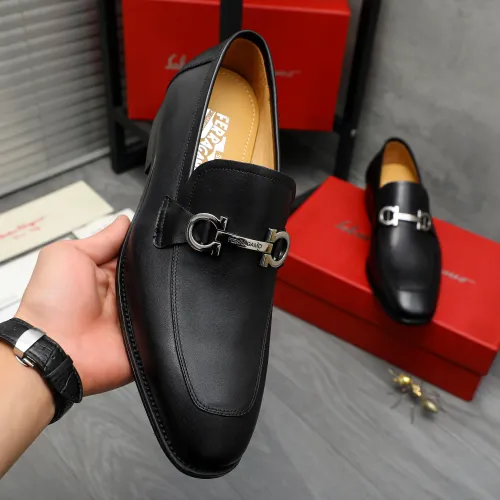 Replica Salvatore Ferragamo Leather Shoes For Men #1416543 $88.00 USD for Wholesale