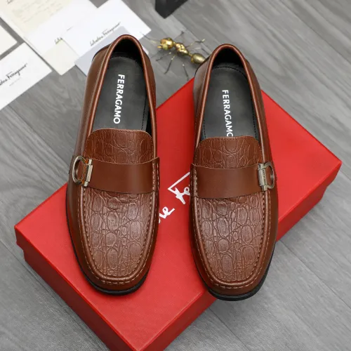 Replica Salvatore Ferragamo Leather Shoes For Men #1416546 $88.00 USD for Wholesale