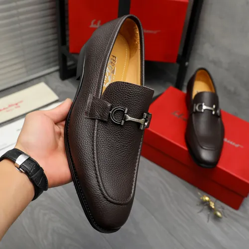 Replica Salvatore Ferragamo Leather Shoes For Men #1416552 $88.00 USD for Wholesale
