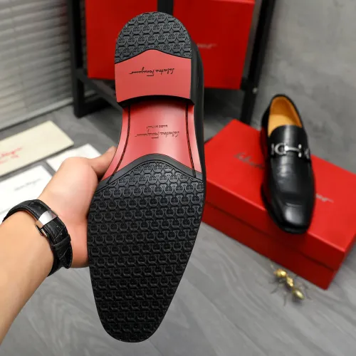 Replica Salvatore Ferragamo Leather Shoes For Men #1416555 $88.00 USD for Wholesale