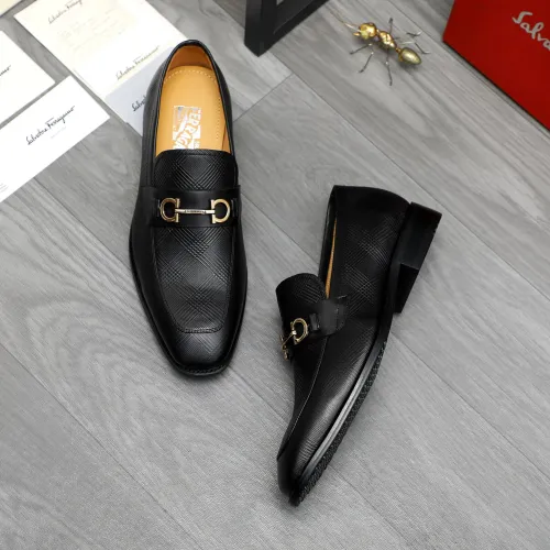 Replica Salvatore Ferragamo Leather Shoes For Men #1416559 $88.00 USD for Wholesale