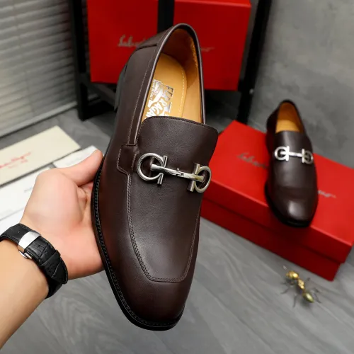 Replica Salvatore Ferragamo Leather Shoes For Men #1416560 $88.00 USD for Wholesale