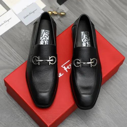 Replica Salvatore Ferragamo Leather Shoes For Men #1416562 $88.00 USD for Wholesale