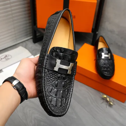 Replica Hermes Leather Shoes For Men #1416930 $76.00 USD for Wholesale
