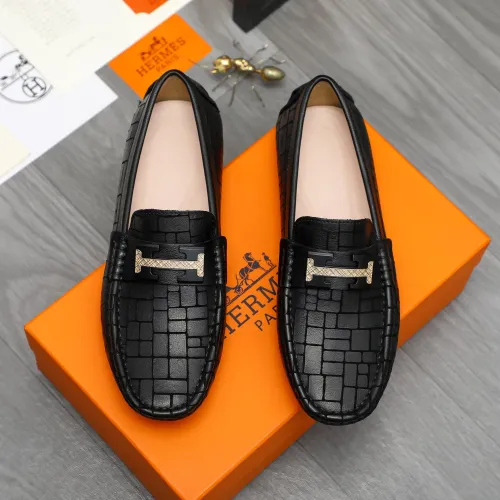 Replica Hermes Leather Shoes For Men #1416937 $76.00 USD for Wholesale