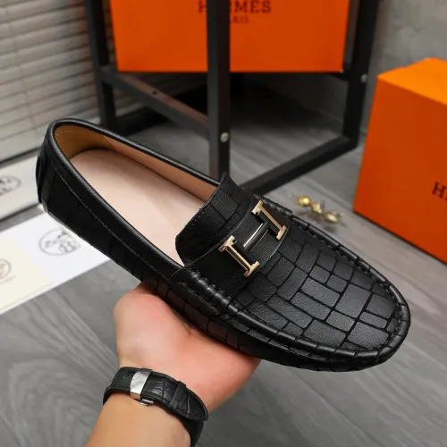 Replica Hermes Leather Shoes For Men #1416938 $76.00 USD for Wholesale