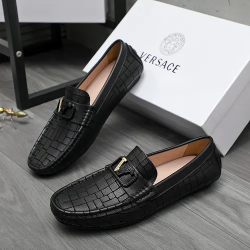 Wholesale Versace Leather Shoes For Men #1416939 $76.00 USD, Wholesale Quality Replica Versace Leather Shoes