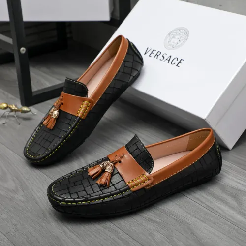 Wholesale Versace Leather Shoes For Men #1416940 $76.00 USD, Wholesale Quality Replica Versace Leather Shoes