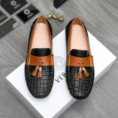 Replica Versace Leather Shoes For Men #1416940 $76.00 USD for Wholesale