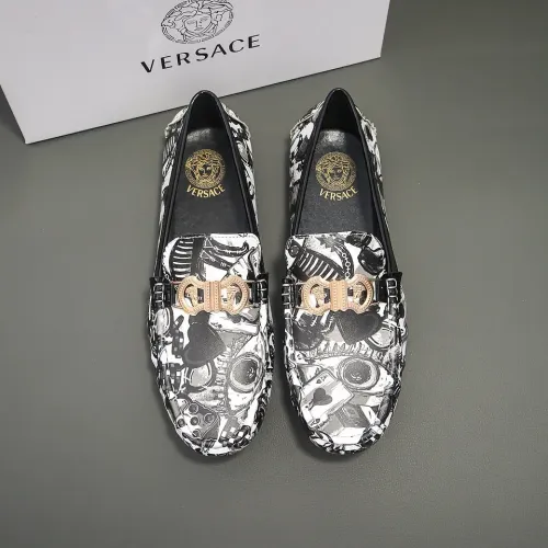 Wholesale Versace Leather Shoes For Men #1417131 $76.00 USD, Wholesale Quality Replica Versace Leather Shoes