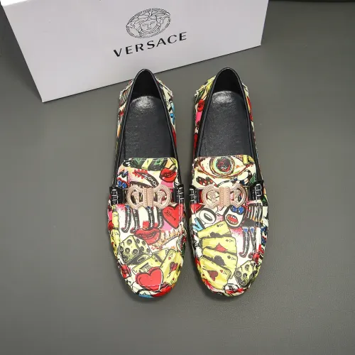 Wholesale Versace Leather Shoes For Men #1417132 $76.00 USD, Wholesale Quality Replica Versace Leather Shoes