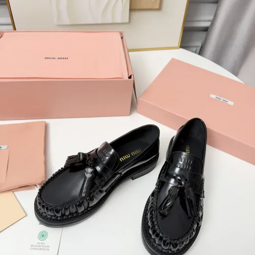 Replica MIU MIU Leather Shoes For Women #1417427 $108.00 USD for Wholesale