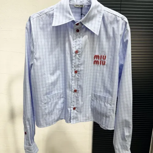 Wholesale MIU MIU Shirts Long Sleeved For Women #1417729 $82.00 USD, Wholesale Quality Replica MIU MIU  Shirts